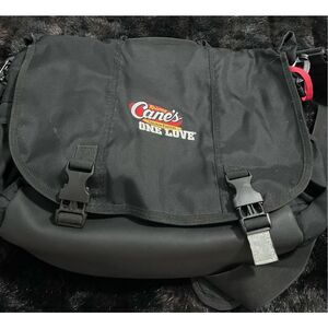 Canes chicken tenders one love canvas laptop messenger bag
